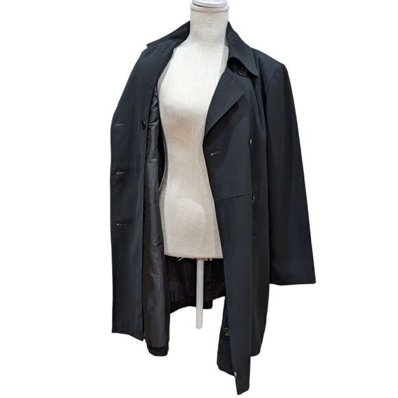 Gallery Women's Black Double Breasted Long Peacoat Size L 100% Polyester - Picture 6 of 8